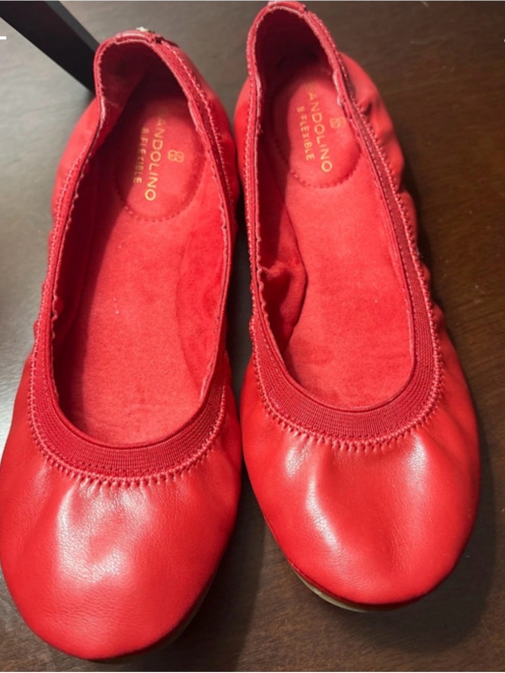 Bandolino Red Elastic-Top Ballet Flats